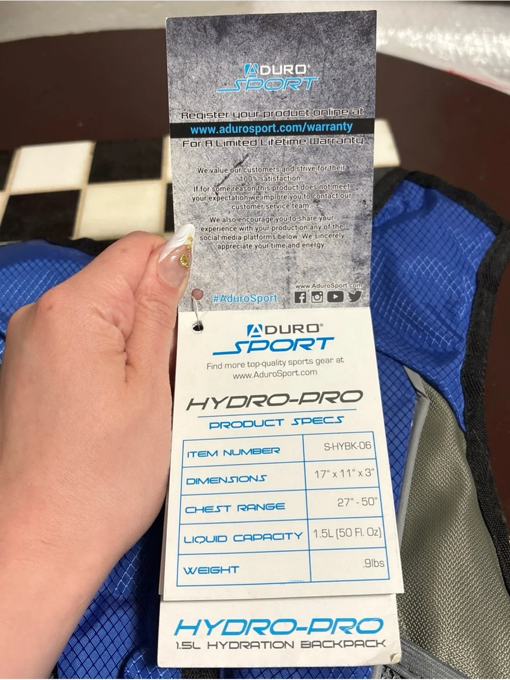 Duro Sport blue hydration
